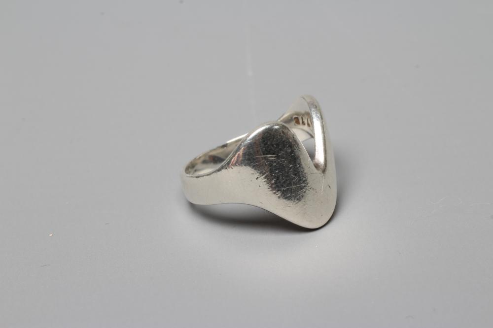 A GEORG JENSEN SILVER MODERNIST RING designed by Ole Ishøj, no.A77B, size O 1/2 (Est. plus 24% Image