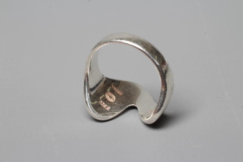 A GEORG JENSEN SILVER MODERNIST RING designed by Ole Ishøj, no.A77B, size O 1/2 (Est. plus 24% Image