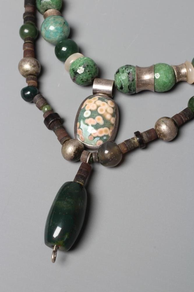 ANNO DOMINI - two Ann O'Donnell Romanesque hardstone bead necklaces Image
