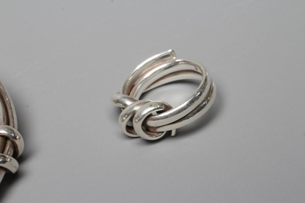 A SILVER TWIST BANGLE AND MATCHING RING possibly by Jordan Cliffe, unmarked (Est. plus 24% premium Image
