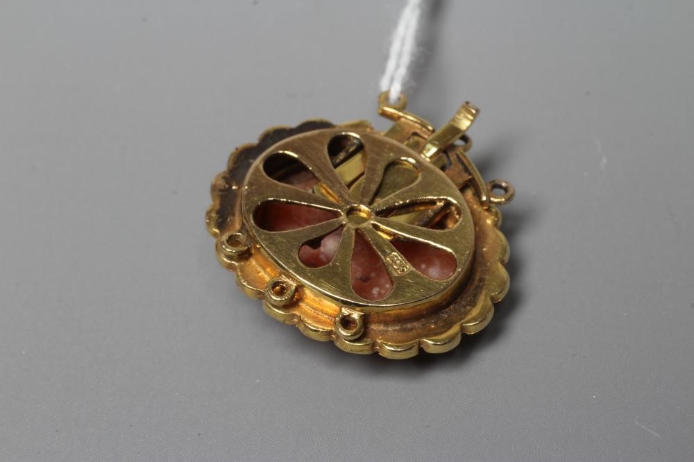 A SHELL CAMEO NECKLACE CLASP from a triple strand necklace Image