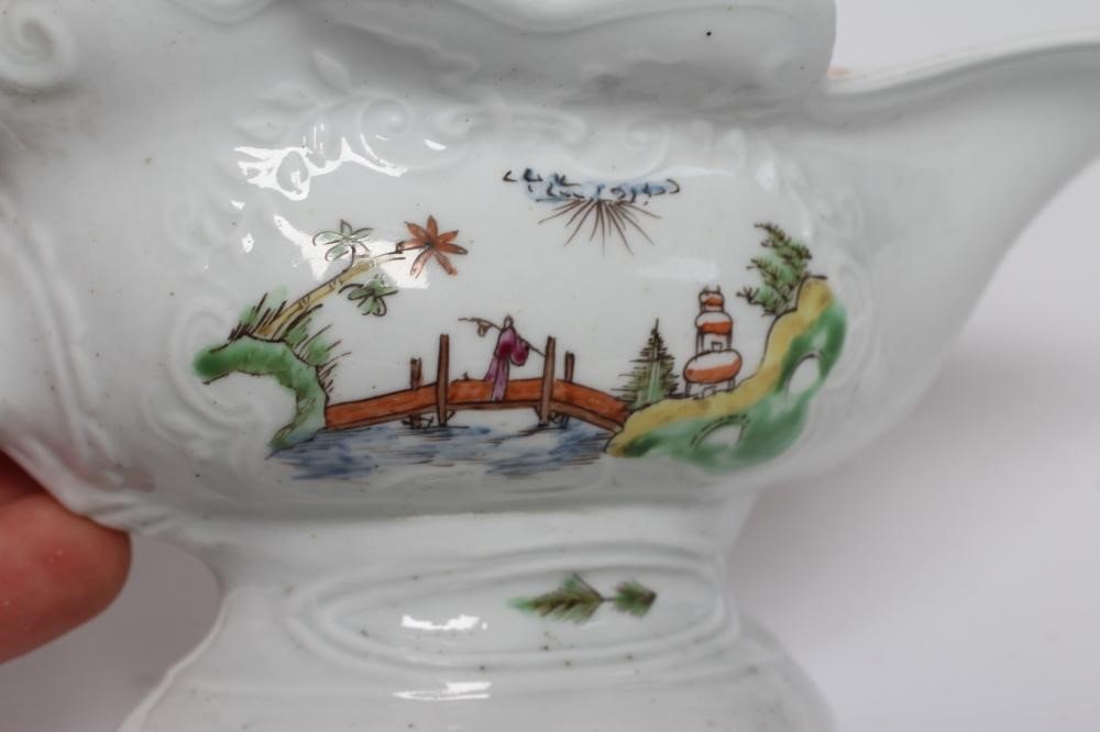 A WORCESTER PORCELAIN HIGH-FOOTED SAUCEBOAT Image
