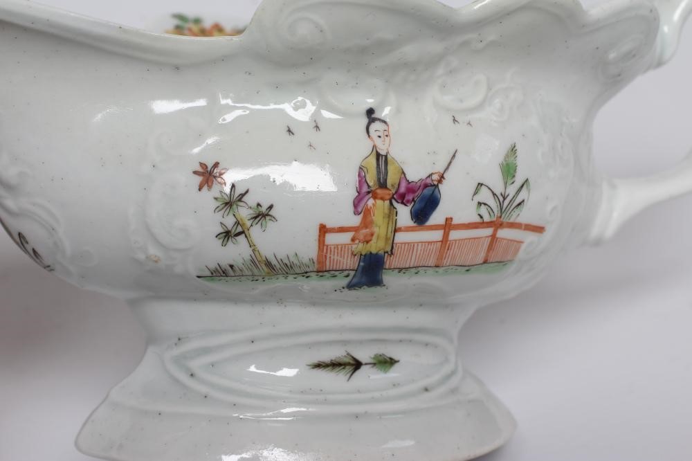 A WORCESTER PORCELAIN HIGH-FOOTED SAUCEBOAT Image
