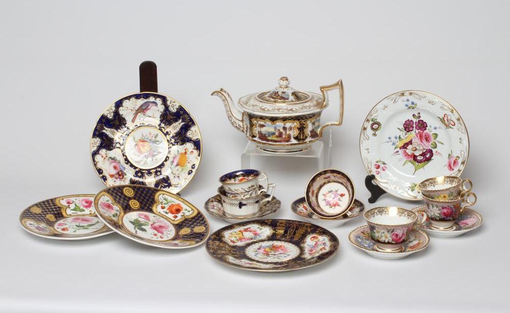 A COLLECTION OF REGENCY PORCELAIN including a Spode gadrooned teacup Image