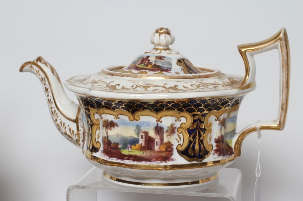 A COLLECTION OF REGENCY PORCELAIN including a Spode gadrooned teacup Image