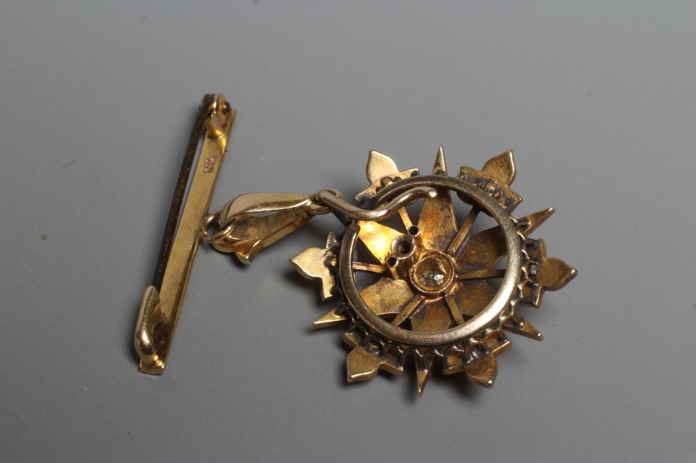 A DIAMOND AND SEED PEARL STAR PENDANT Image