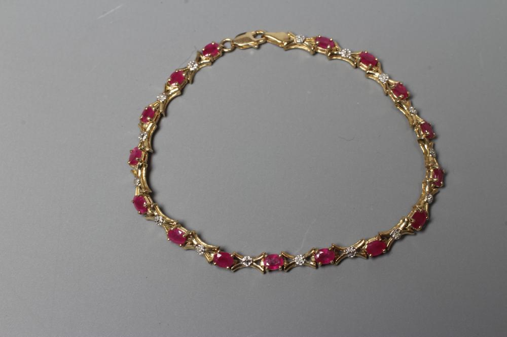 A RUBY AND DIAMOND BRACELET Image