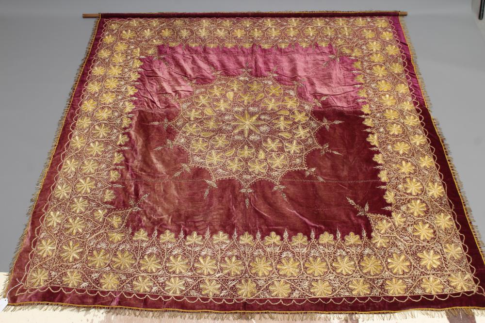 A CONTINENTAL PURPLE VELVET COVER Image