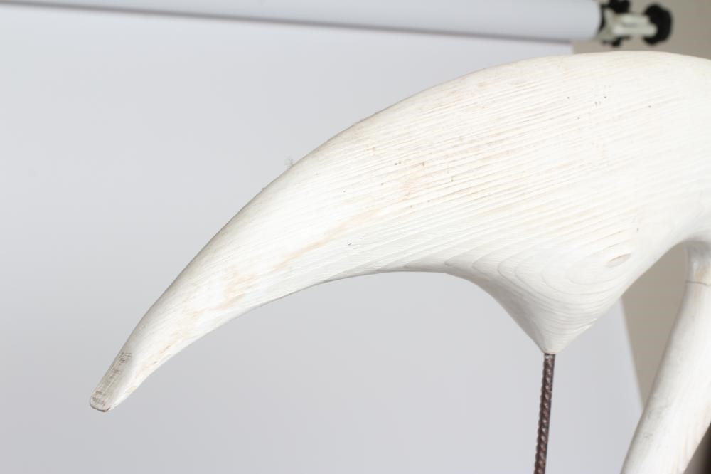 GEOFFREY BICKLEY (b.1947) - a white washed carved Egret Image
