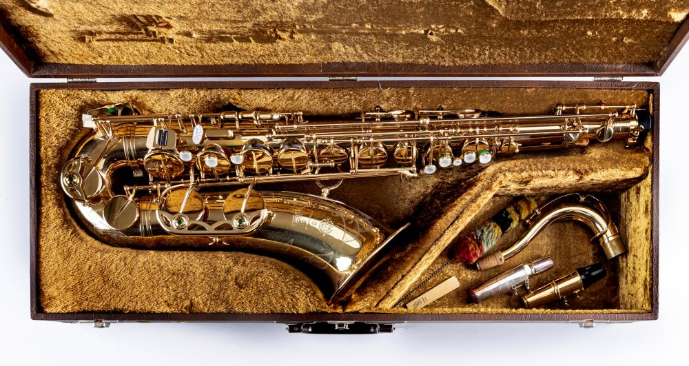 AN HENRI SELMER SUPER ACTION 80 TENOR SAXOPHONE, serial number N330800, with Selmer Jazz mouthpiece Image