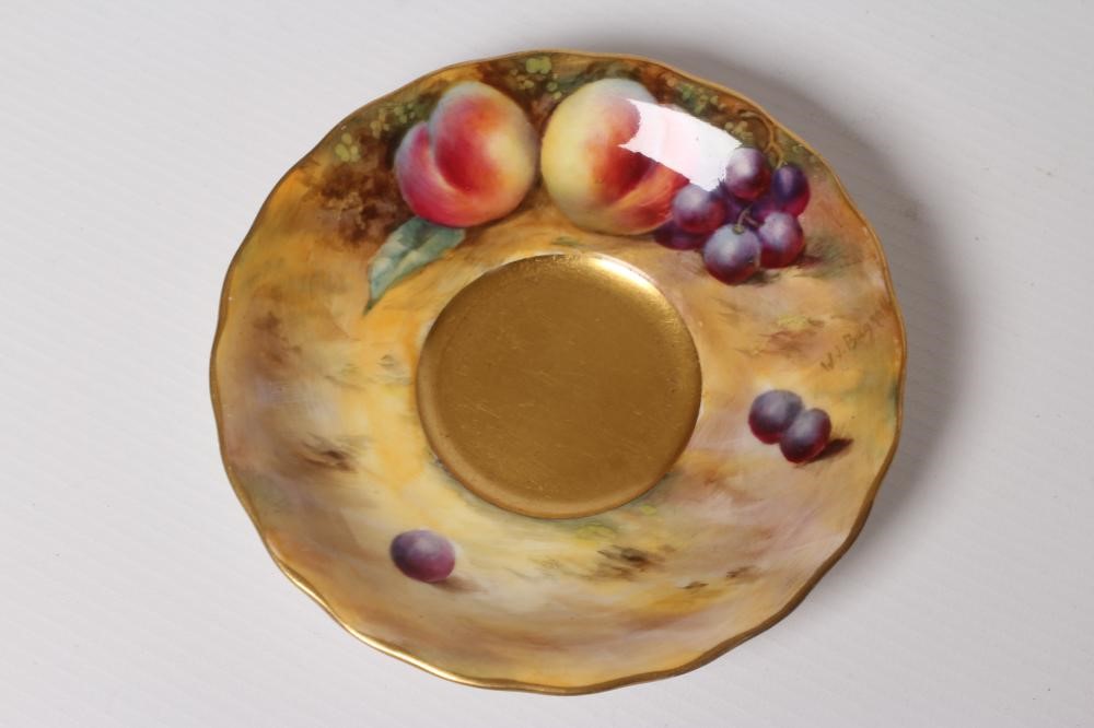 A ROYAL WORCESTER CHINA COFFEE CAN AND SAUCER Image