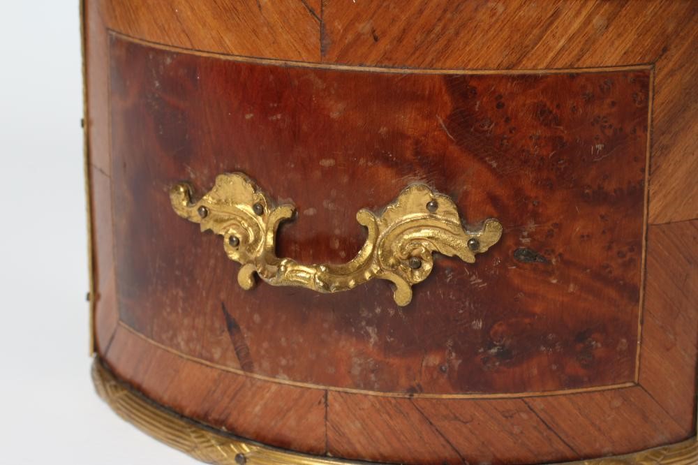 A LOUIS XV STYLE KINGWOOD AND BURR WALNUT JARDINIERE Image