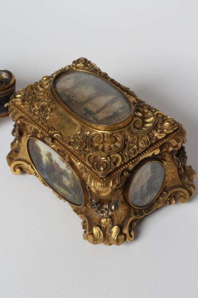 A GILT METAL ROCOCO REVIVAL JEWELLERY CASKET Image