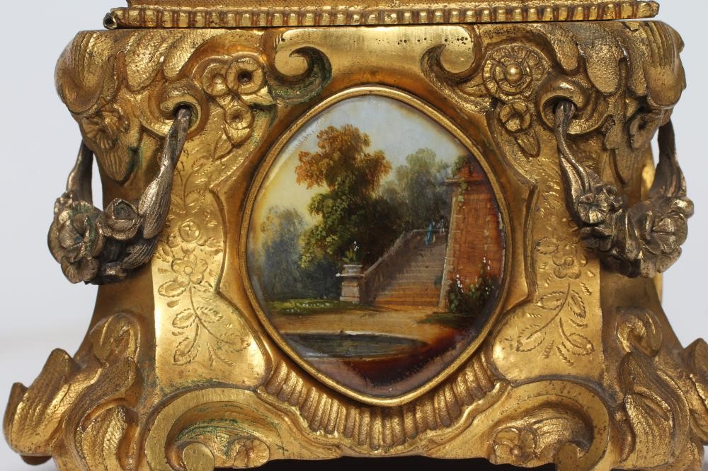 A GILT METAL ROCOCO REVIVAL JEWELLERY CASKET Image