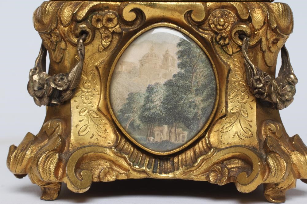 A GILT METAL ROCOCO REVIVAL JEWELLERY CASKET Image