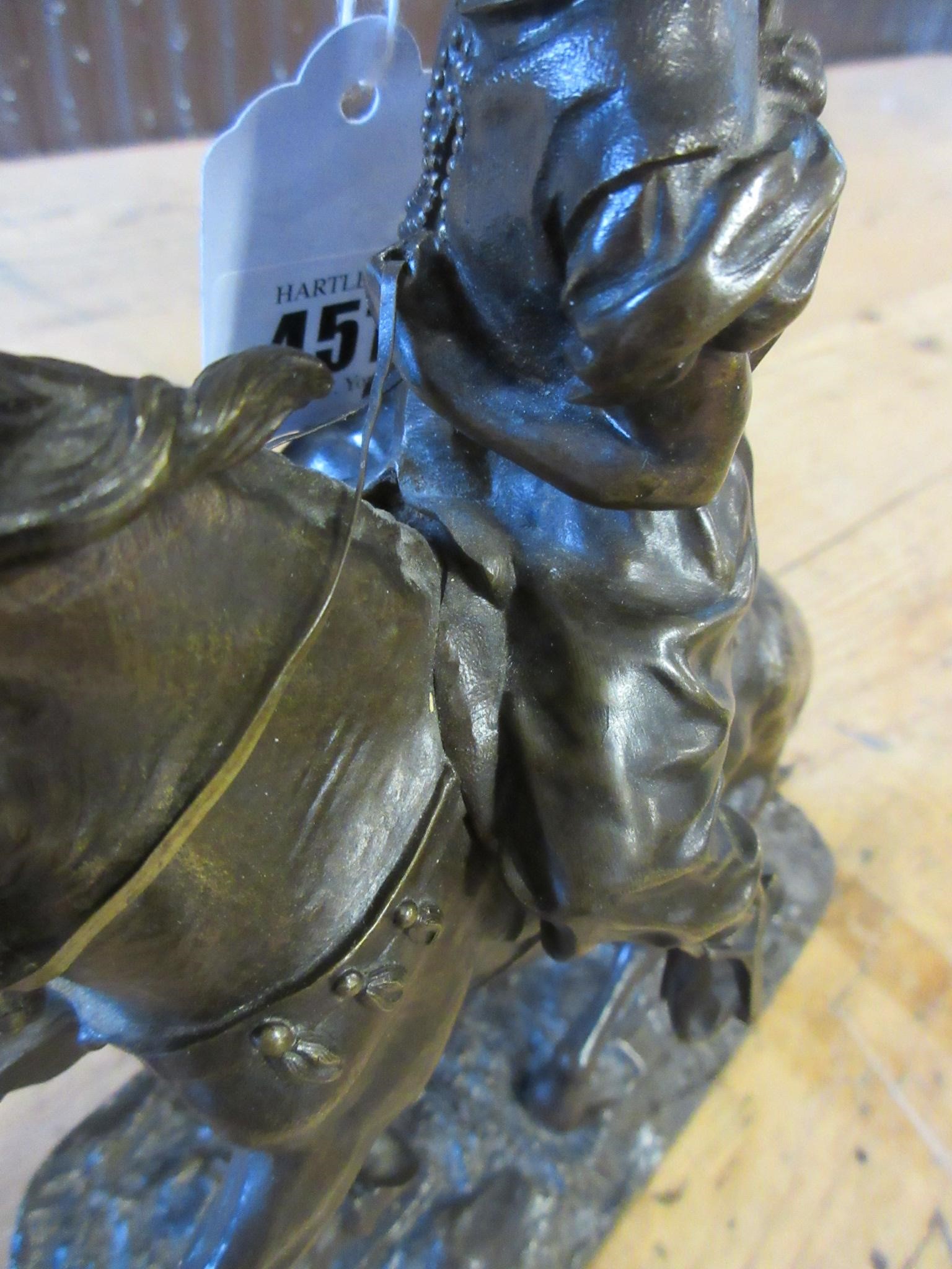 EUGENE LANCERAY (Russian 1848-1886) A horseman with rifle held aloft on a naturalistic base Image