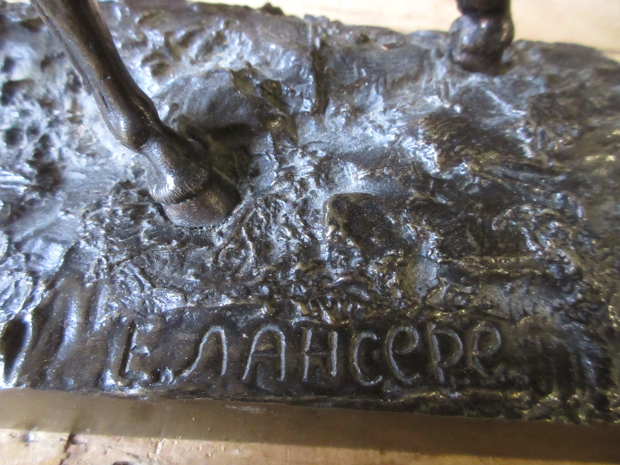 EUGENE LANCERAY (Russian 1848-1886) A horseman with rifle held aloft on a naturalistic base Image