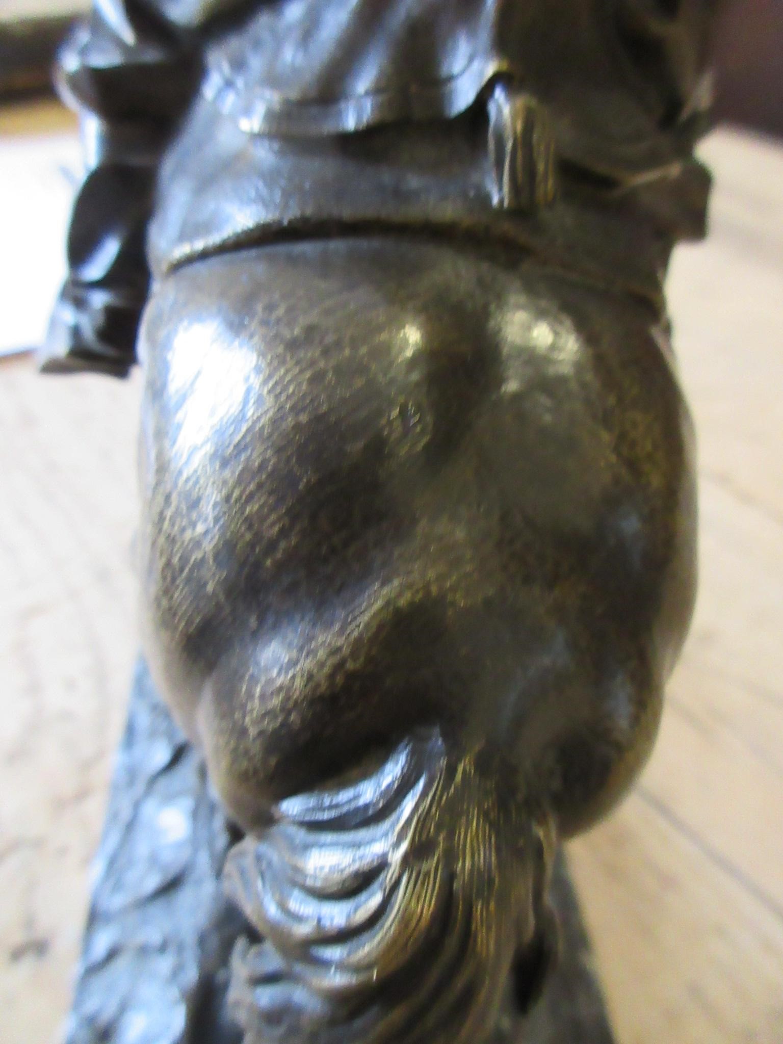 EUGENE LANCERAY (Russian 1848-1886) A horseman with rifle held aloft on a naturalistic base Image