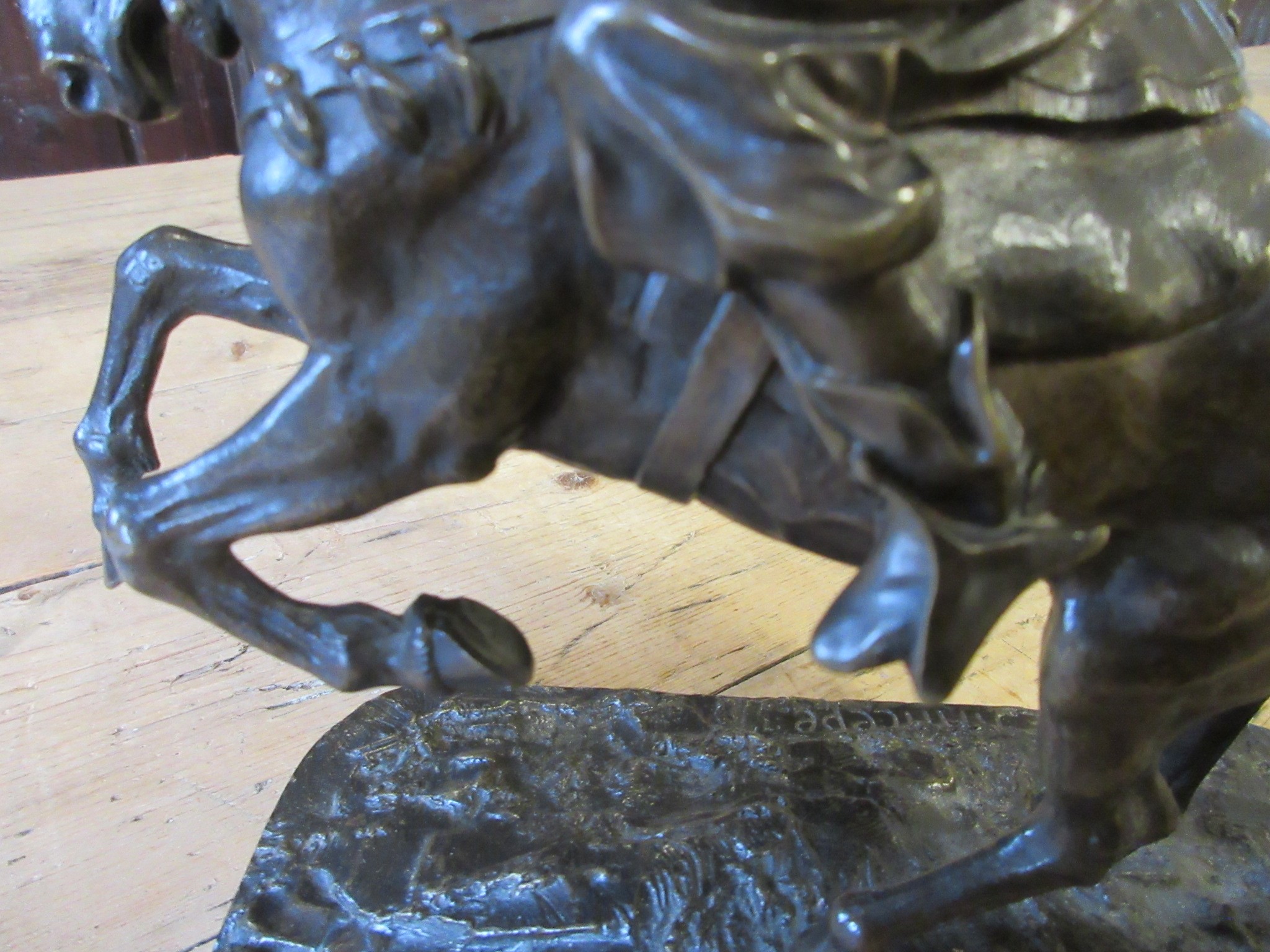 EUGENE LANCERAY (Russian 1848-1886) A horseman with rifle held aloft on a naturalistic base Image