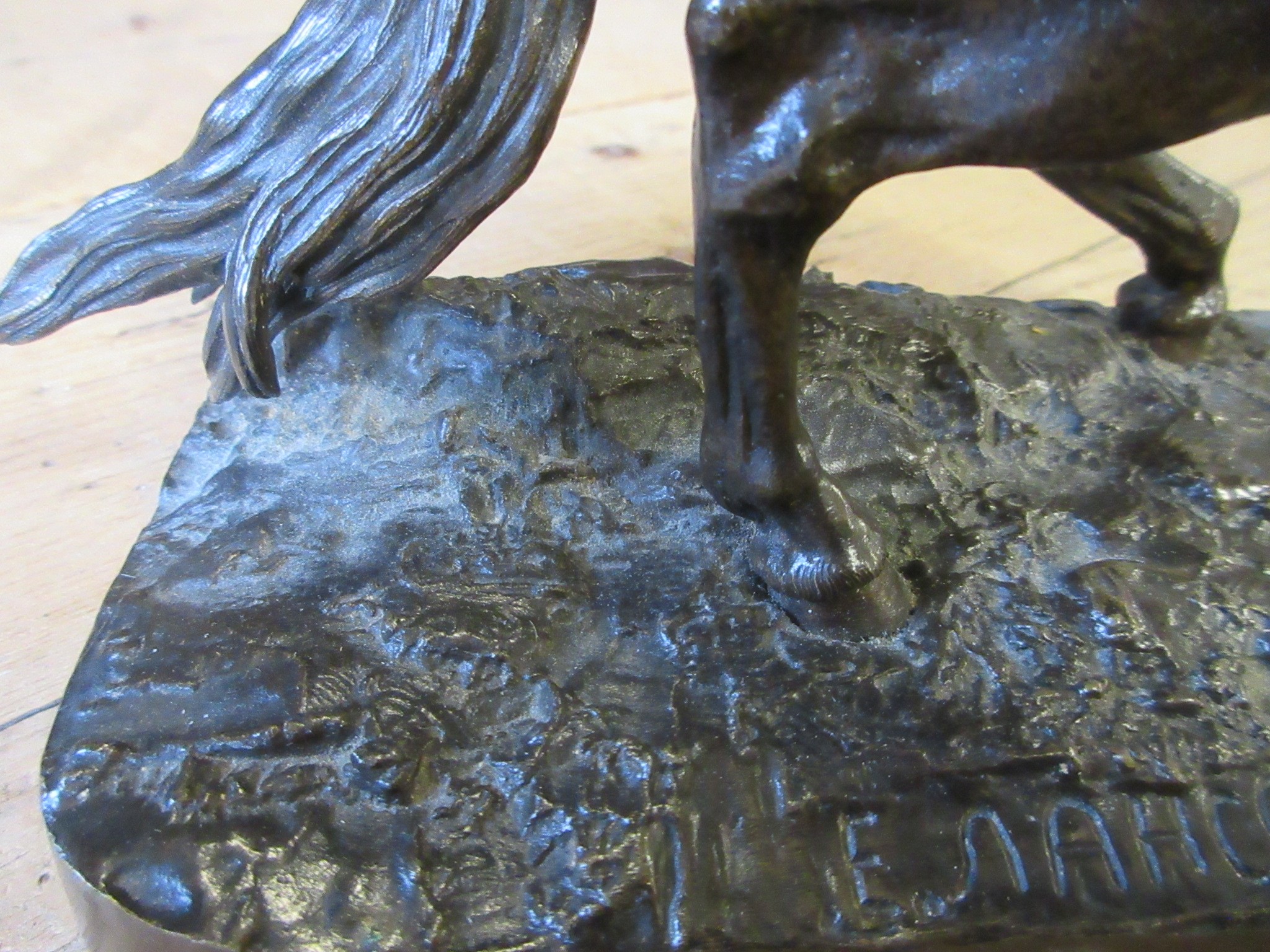 EUGENE LANCERAY (Russian 1848-1886) A horseman with rifle held aloft on a naturalistic base Image