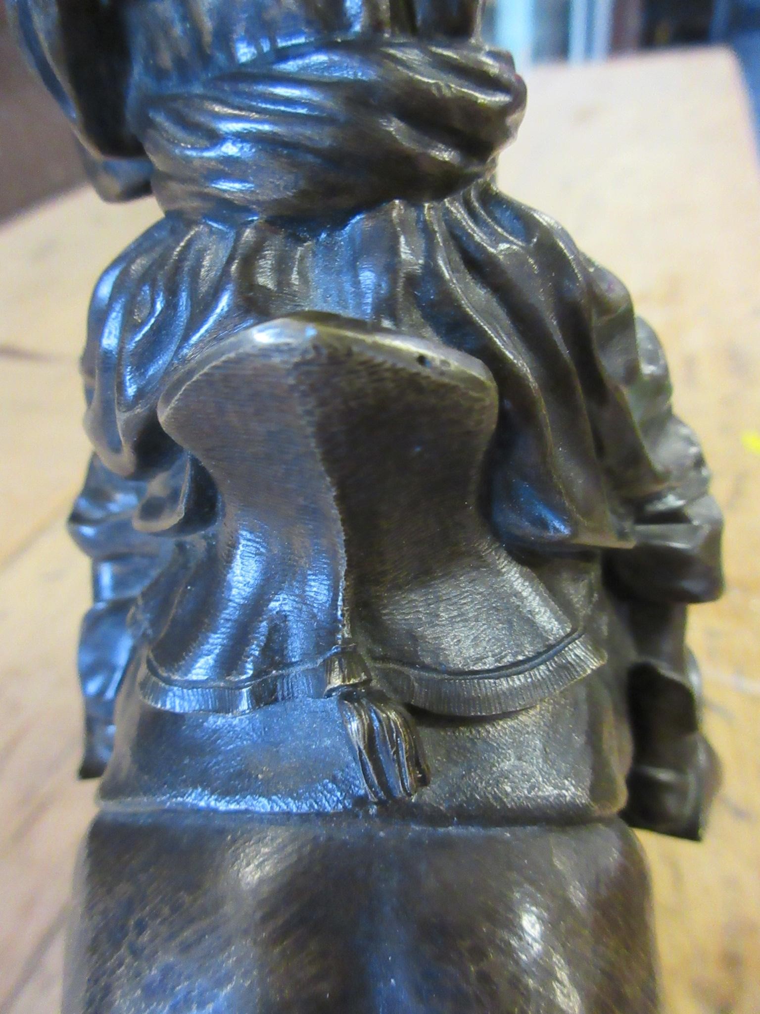 EUGENE LANCERAY (Russian 1848-1886) A horseman with rifle held aloft on a naturalistic base Image