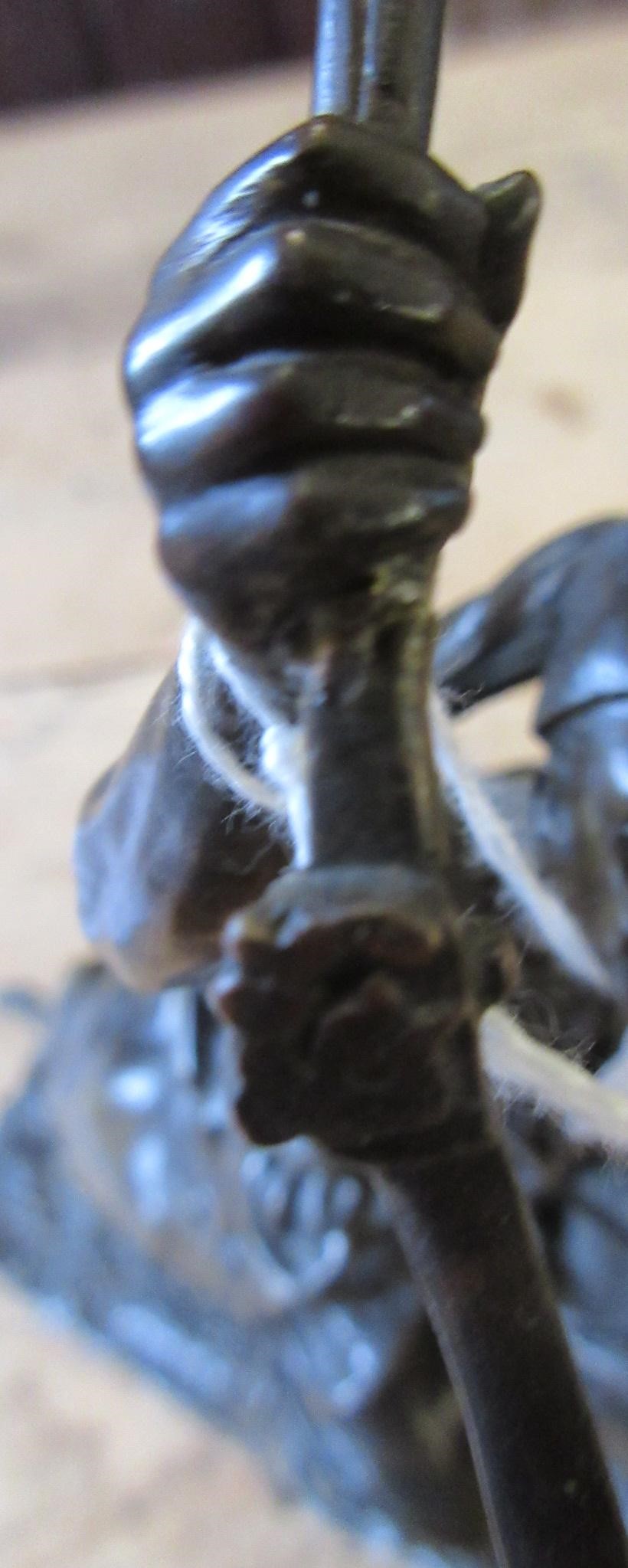 EUGENE LANCERAY (Russian 1848-1886) A horseman with rifle held aloft on a naturalistic base Image