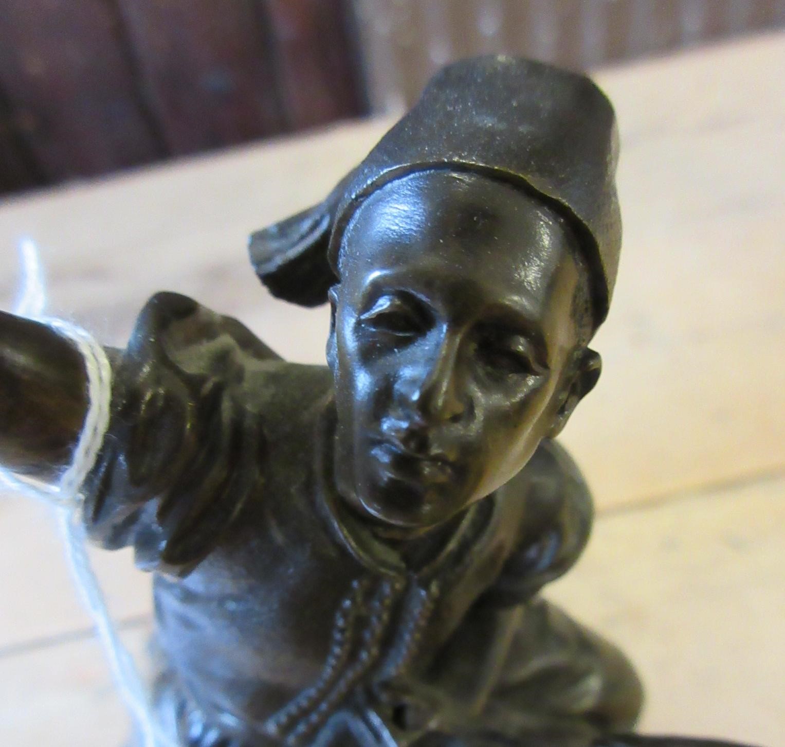 EUGENE LANCERAY (Russian 1848-1886) A horseman with rifle held aloft on a naturalistic base Image