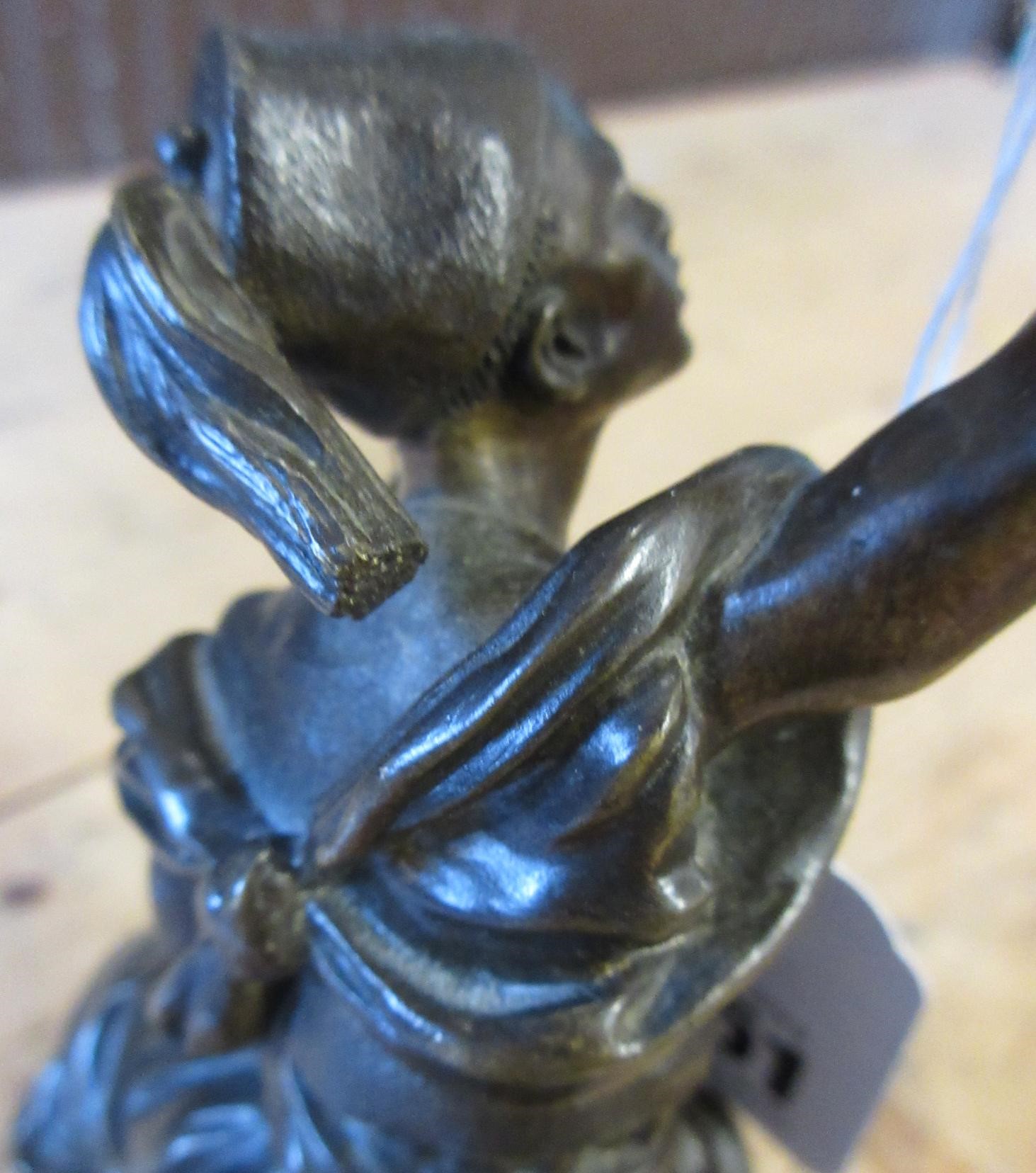 EUGENE LANCERAY (Russian 1848-1886) A horseman with rifle held aloft on a naturalistic base Image