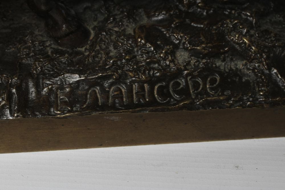 EUGENE LANCERAY (Russian 1848-1886) A horseman with rifle held aloft on a naturalistic base Image