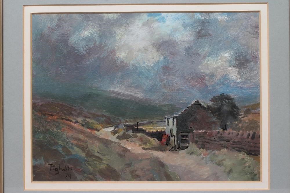 JOSEPH PIGHILLS (1902-1984) Far Intake, Haworth Moor, signed lower left and dated '79, oil on board, Image
