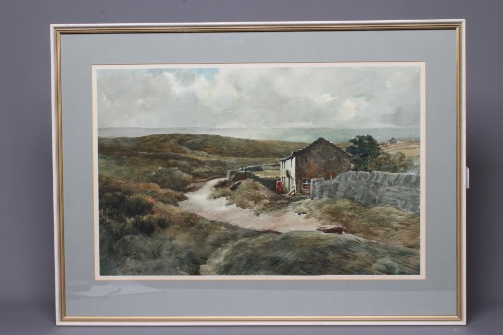 JOSEPH PIGHILLS (1902-1984) Far Intake, Haworth Moor, signed lower left, watercolour, 15 1/2" x 24", Image