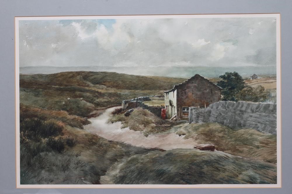 JOSEPH PIGHILLS (1902-1984) Far Intake, Haworth Moor, signed lower left, watercolour, 15 1/2" x 24", Image
