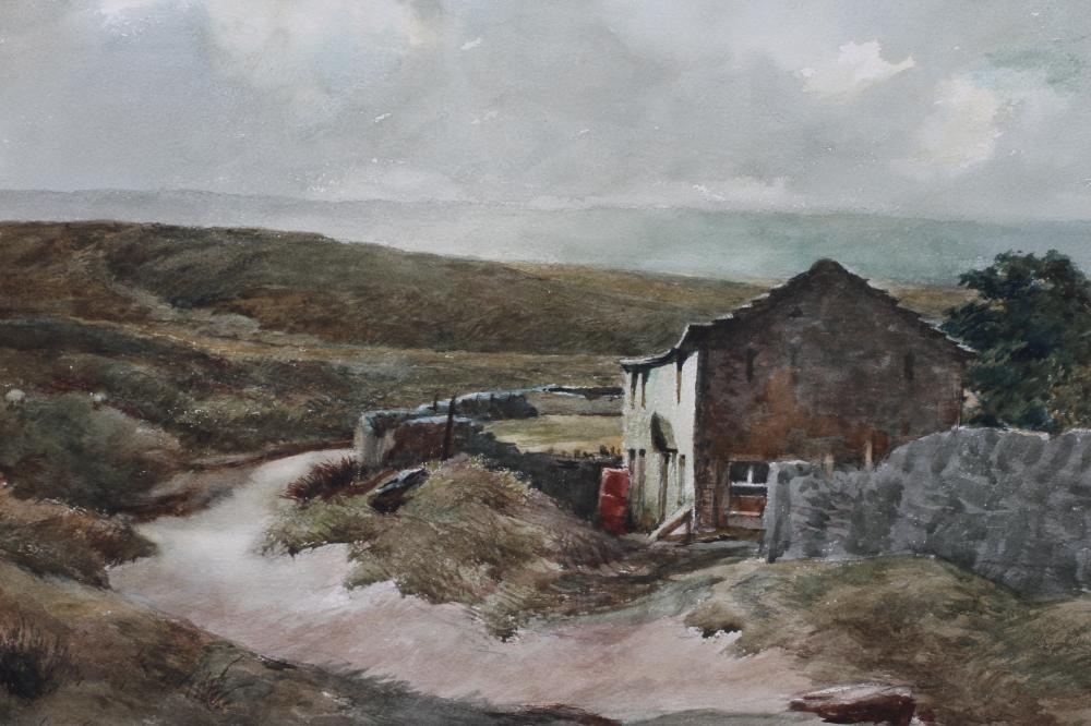 JOSEPH PIGHILLS (1902-1984) Far Intake, Haworth Moor, signed lower left, watercolour, 15 1/2" x 24", Image