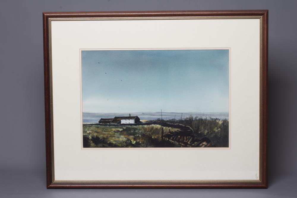ASHLEY JACKSON (b.1940) Evening Light, Holmfirth, signed lower right, watercolour, 14" x 21", framed Image