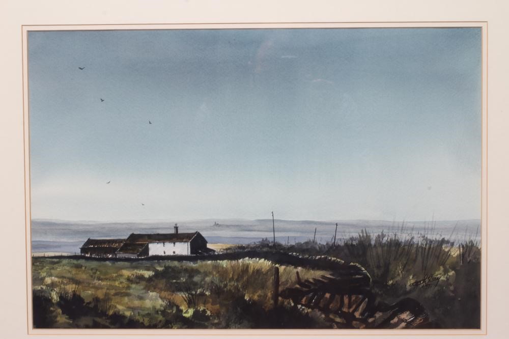 ASHLEY JACKSON (b.1940) Evening Light, Holmfirth, signed lower right, watercolour, 14" x 21", framed Image