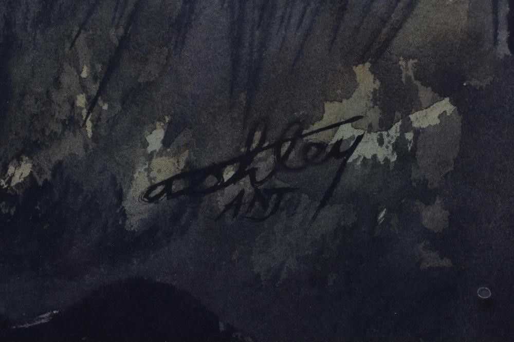 ASHLEY JACKSON (b.1940) Evening Light, Holmfirth, signed lower right, watercolour, 14" x 21", framed Image