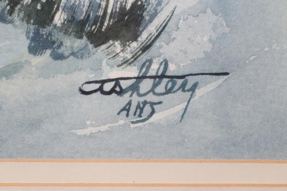 ASHLEY JACKSON (b.1940) Snowbound Road, signed lower right, watercolour, 14" x 20", framed and Image