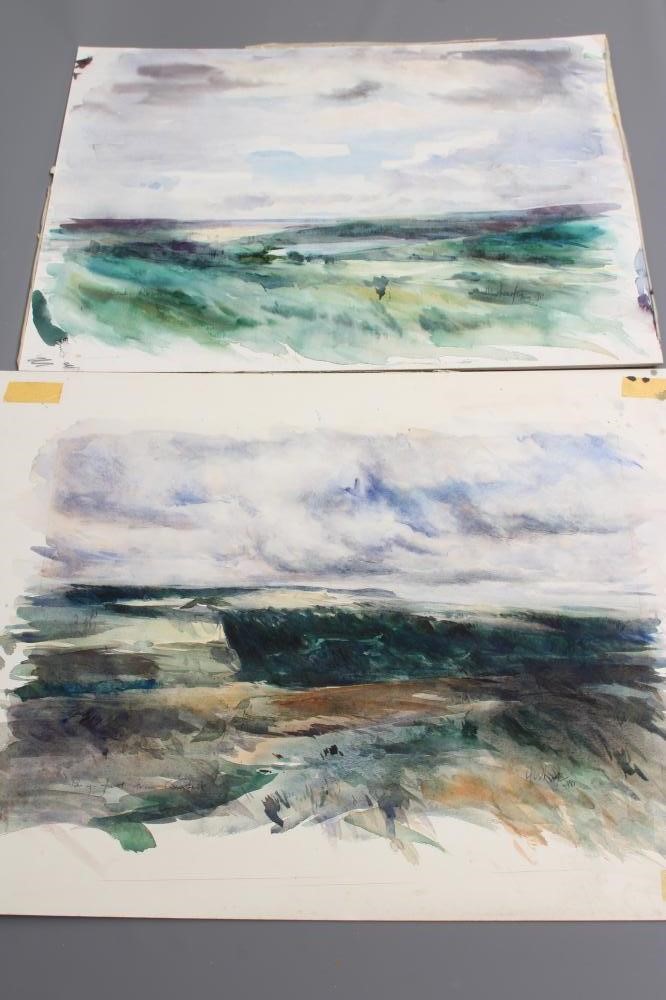 HAROLD WHARFE (1916-1999) A collection of five unframed watercolours titled 'River Wharfe Image