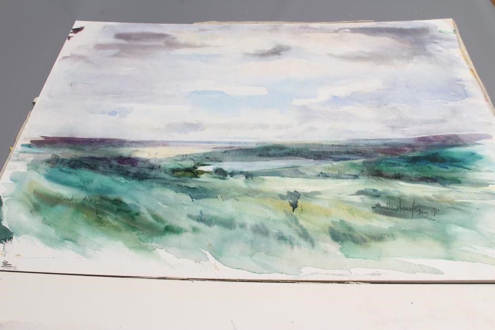 HAROLD WHARFE (1916-1999) A collection of five unframed watercolours titled 'River Wharfe Image