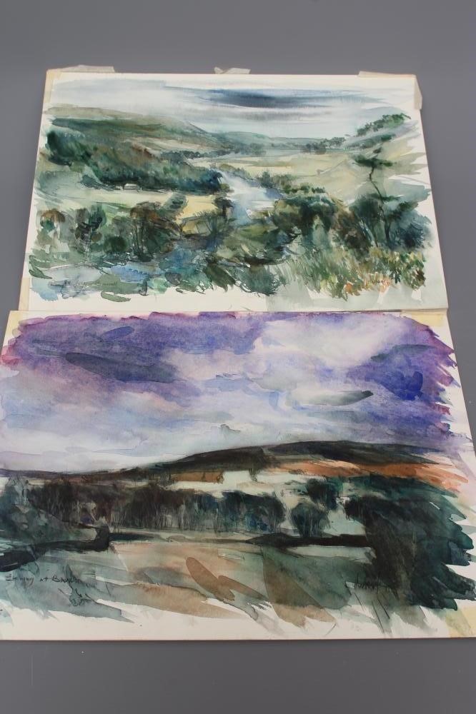 HAROLD WHARFE (1916-1999) A collection of five unframed watercolours titled 'River Wharfe Image