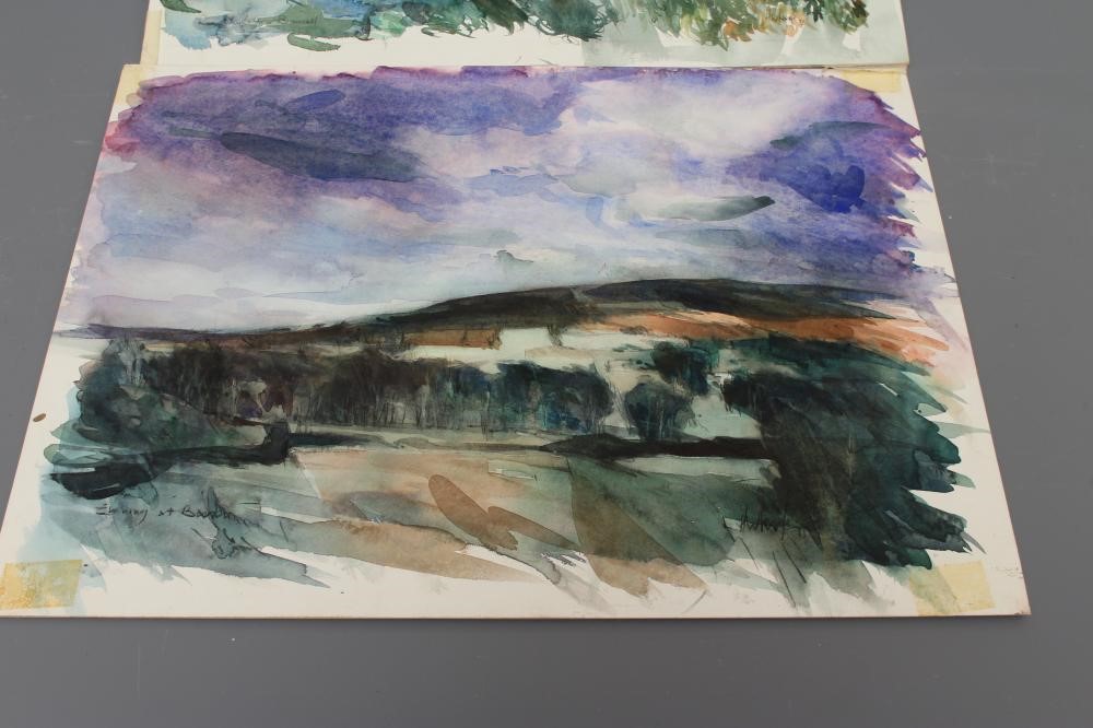 HAROLD WHARFE (1916-1999) A collection of five unframed watercolours titled 'River Wharfe Image