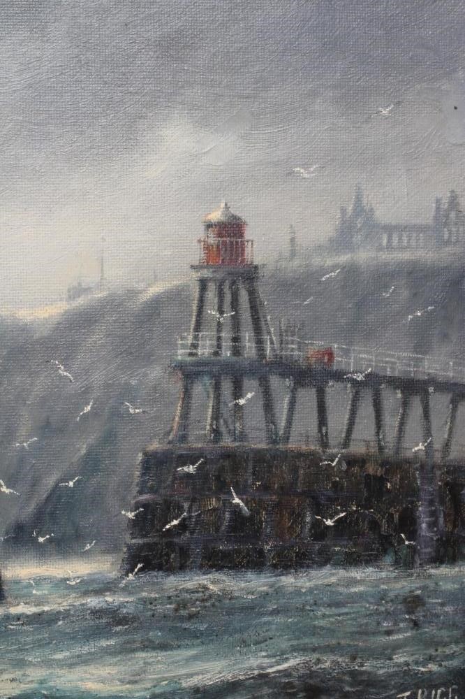 JACK RIGG (1927-2023) Fisherman, signed lower right, oil on canvas board, 13 1/2" x 19", modern gilt Image