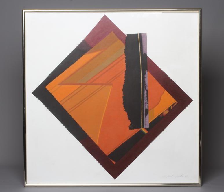 STUART WALTON (b.1933) Abstract, signed lower right and dated '86, oil on canvas on board, 30" x Image