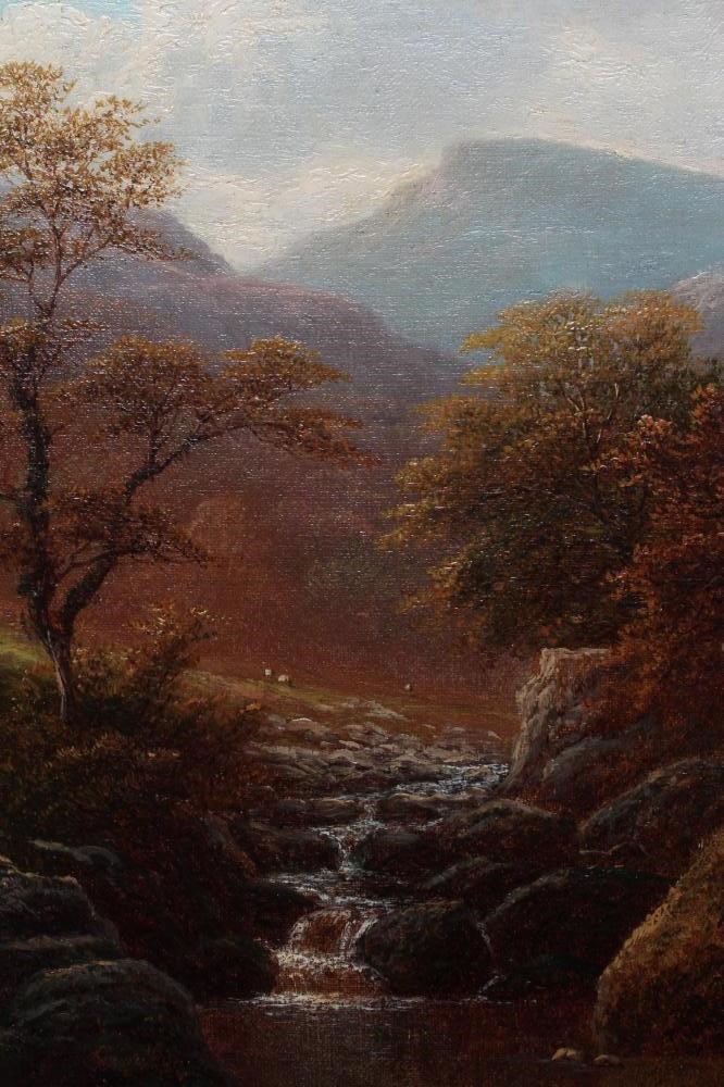 WILLIAM MELLOR (1851-1931) A River Gorge with a Cascading Waterfall, signed lower left, oil on Image