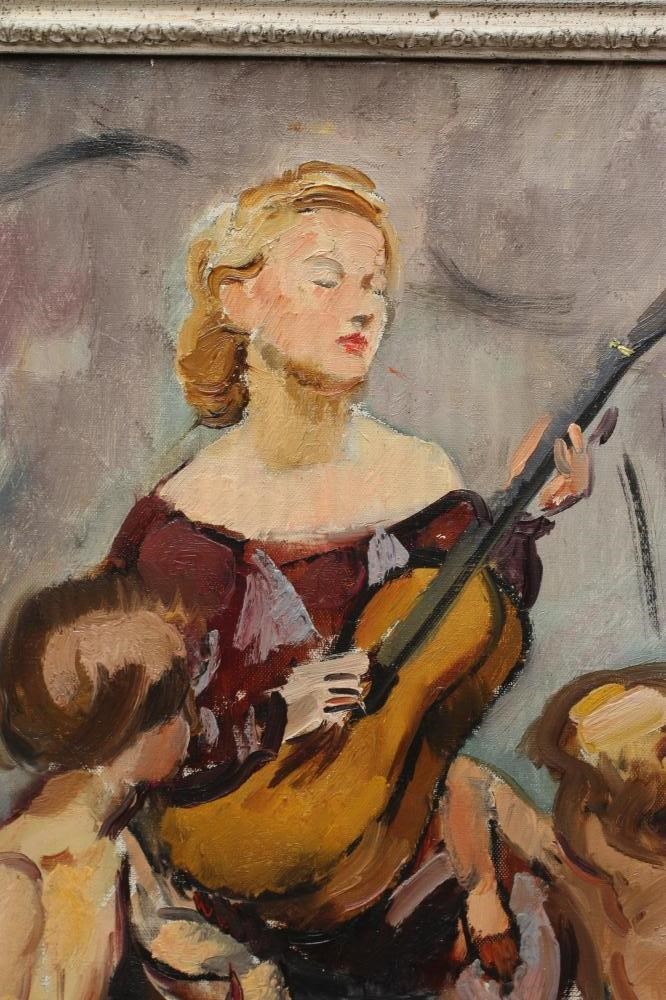 PHILIP NAVIASKY (1894-1983) Musical Recital, signed lower left, oil on canvas, 25" x 21", modern Image