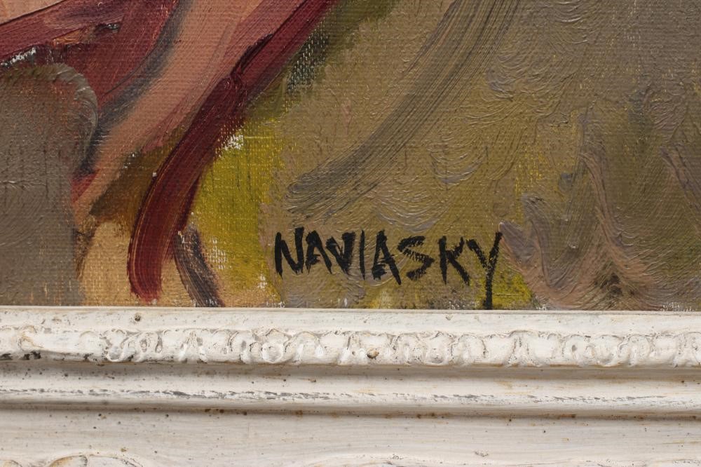 PHILIP NAVIASKY (1894-1983) Musical Recital, signed lower left, oil on canvas, 25" x 21", modern Image