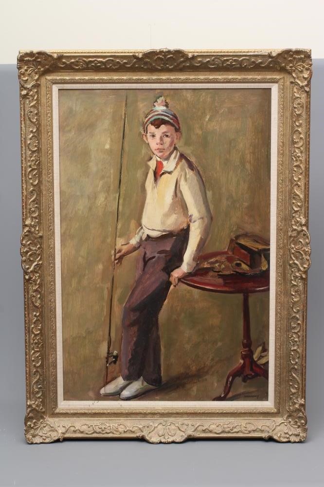 PHILIP NAVIASKY (1894-1983) Boy with Fishing Rod Image