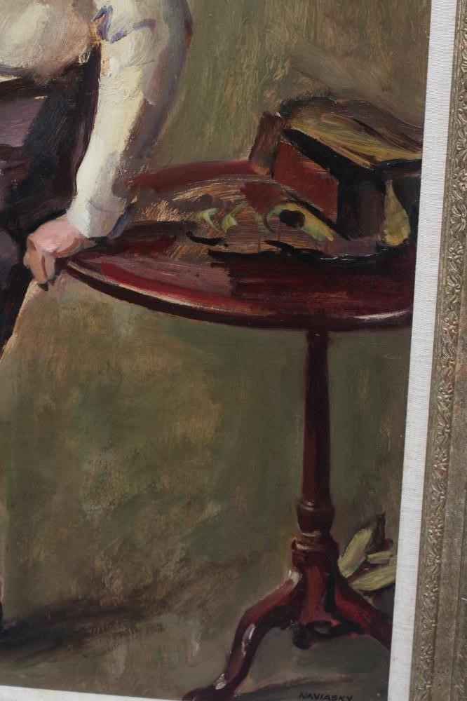 PHILIP NAVIASKY (1894-1983) Boy with Fishing Rod Image