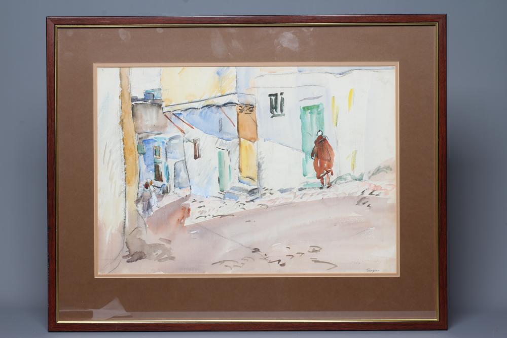 PHILIP NAVIASKY (1894-1983) Tangier, signed and inscribed with title lower right, watercolour, 14 Image