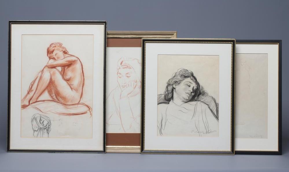PHILIP NAVIASKY (1894-1983) A collection of four sketches depicting a mother and child Image